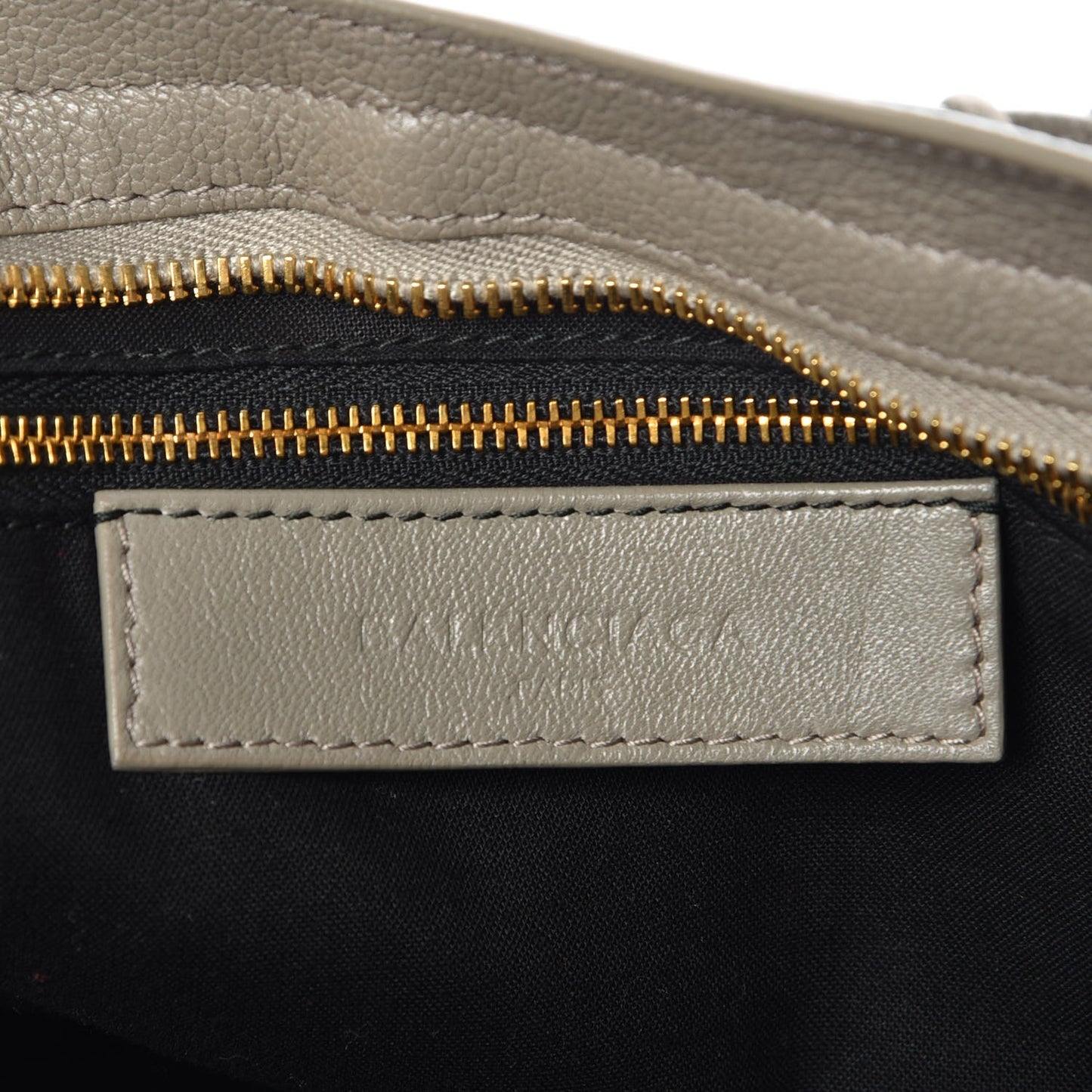 Chevre Gold Metallic Edge Hardware City Gris Taupe