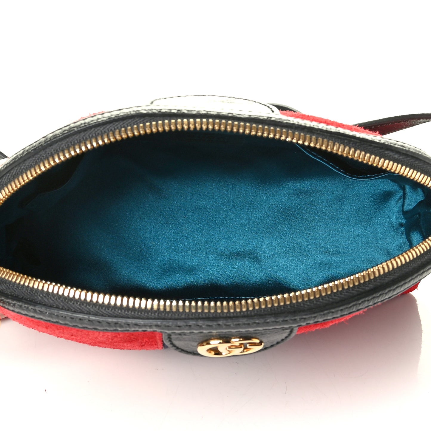 Suede Patent Web GG Small Ophidia Dome Shoulder Bag Hibiscus Red
