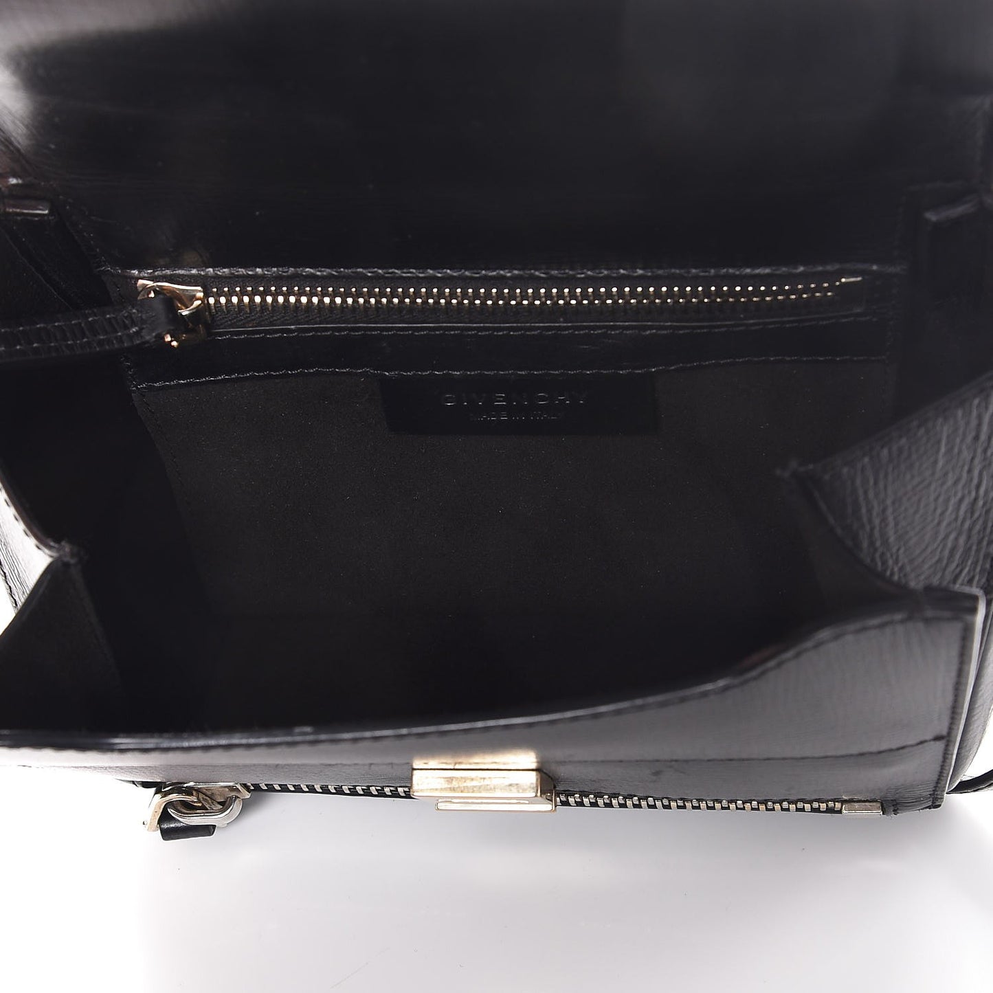 Textured Calfskin Mini Pandora Box Crossbody Bag Black