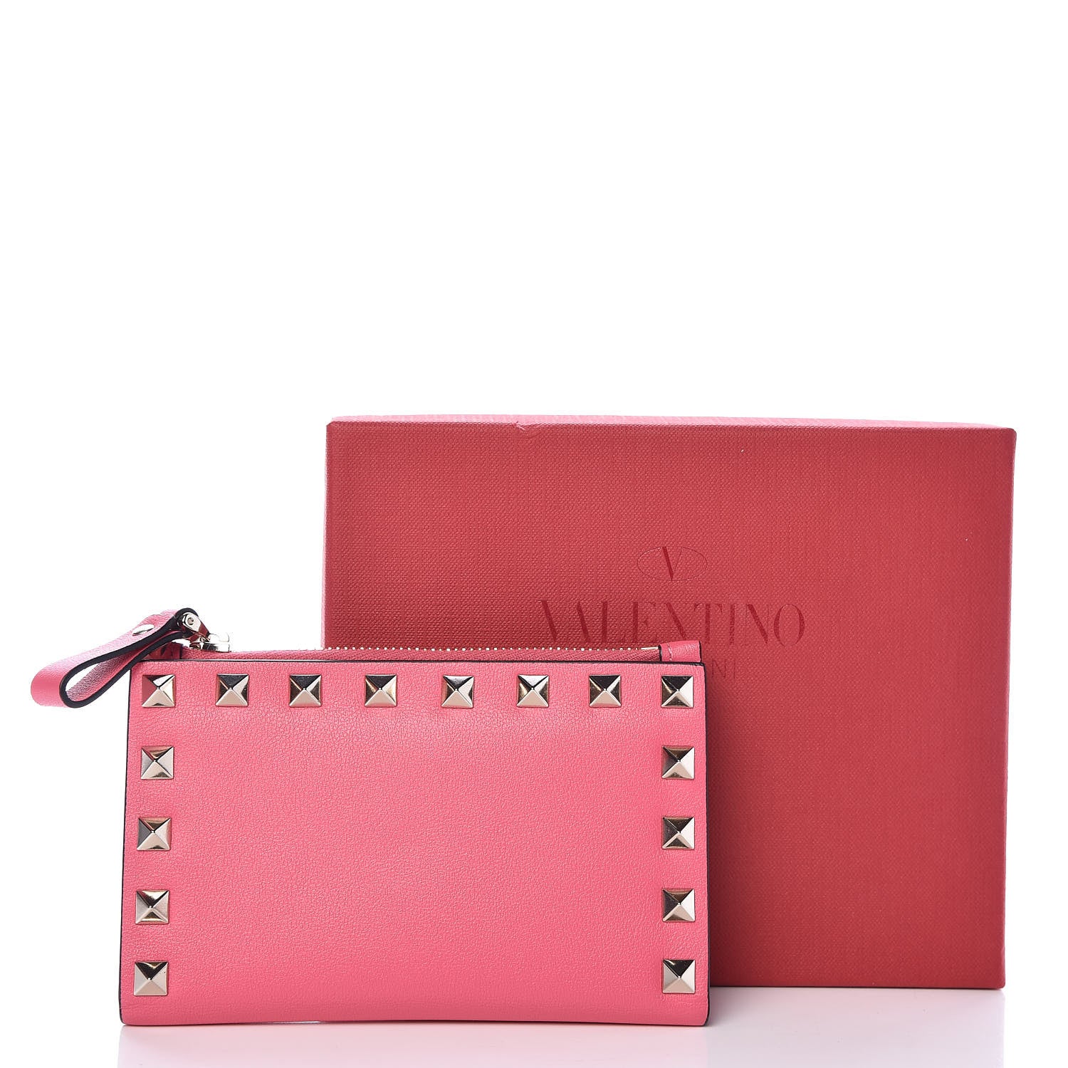 Valentino Garavani Vitello Rockstud Coin Case Card Holder Shadow Pink 8 of 8