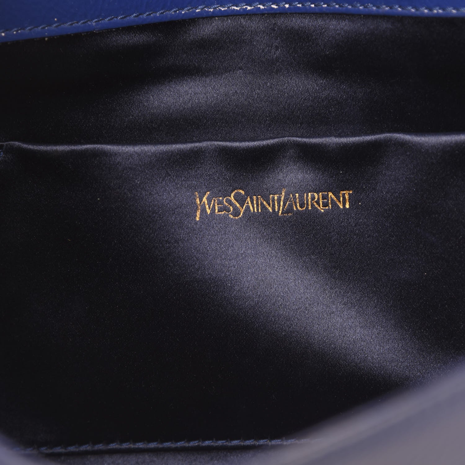 Saint Laurent Textured Patent Monogram Large Belle De Jour Clutch Royal Blue 5 of 7