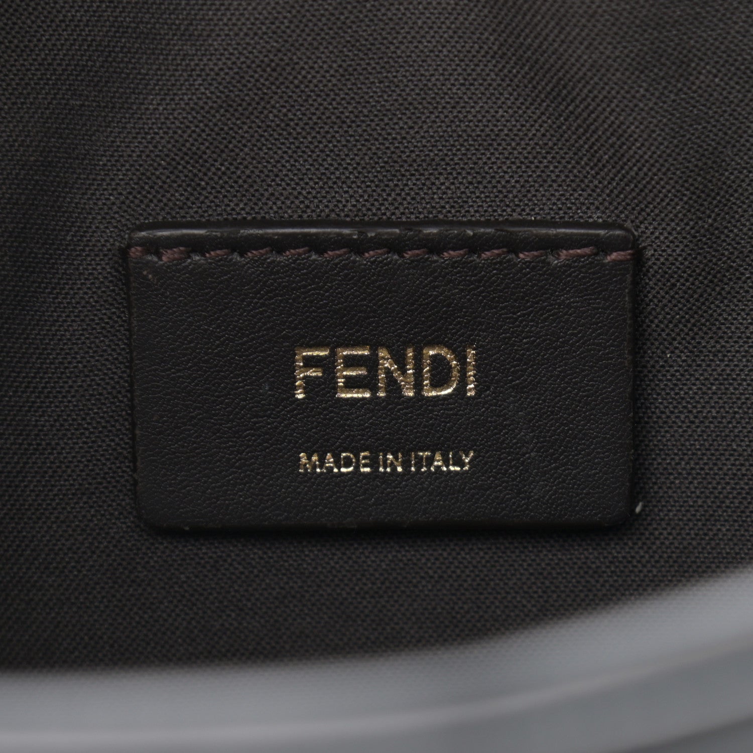 Fendi Glazed Fabric Vitello Century FF 1974 Stamp Patch Mini Camera Case Mogano Panna Black 6 of 11