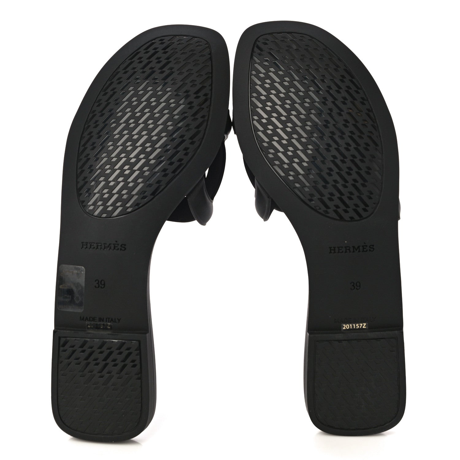 Hermes Rubber Aloha Sandals 39 Black 5 of 9