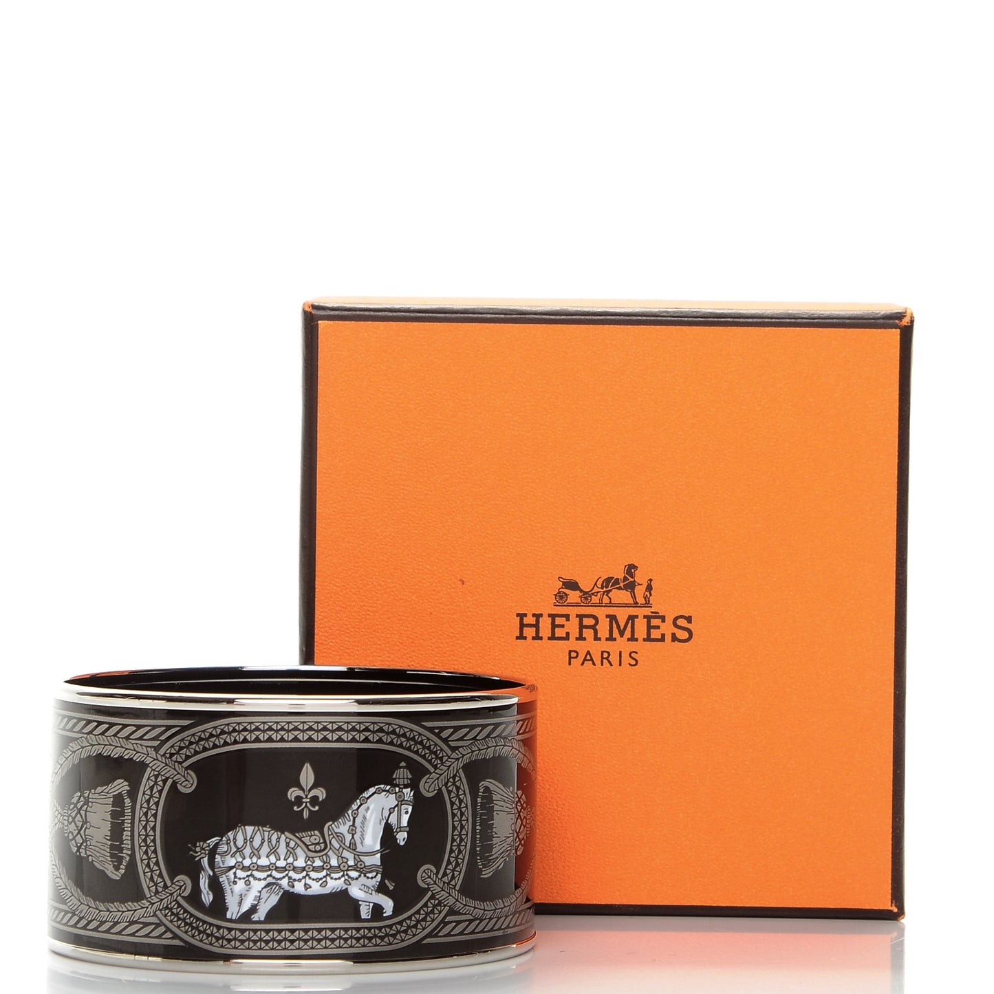 Enamel Printed Grand Apparat Extra Wide Bracelet 62 Black