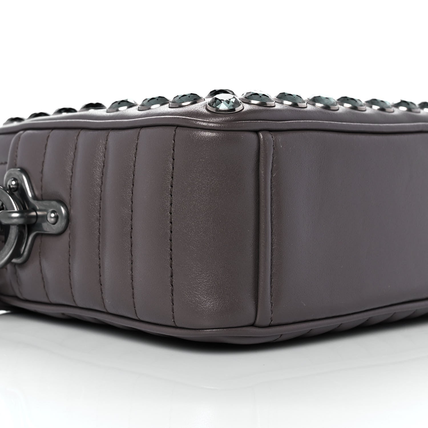 Prada Soft Calfskin Crystal Impunture Camera Bag Bambu 6 of 7