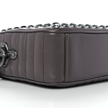 Prada Soft Calfskin Crystal Impunture Camera Bag Bambu 6 of 7
