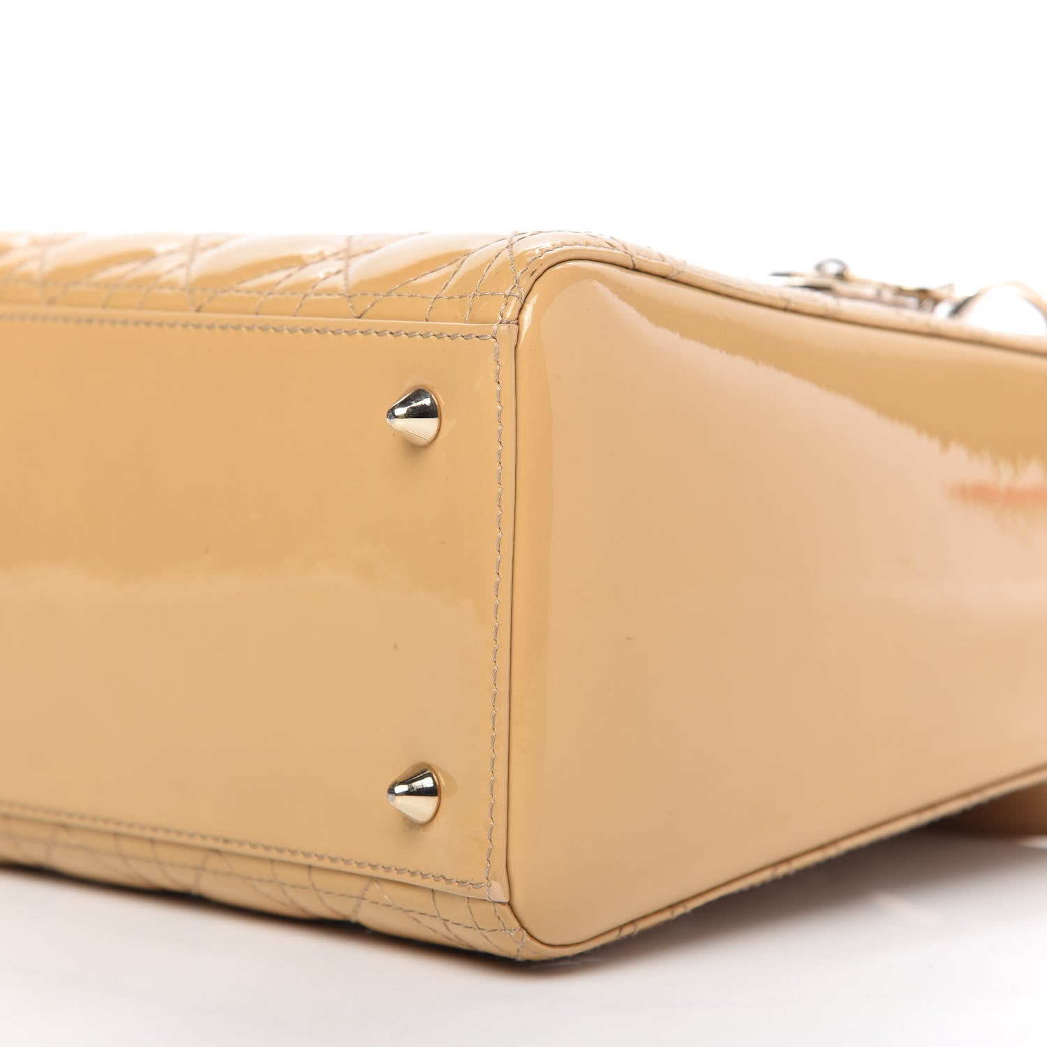 Christian Dior Patent Cannage Medium Lady Dior Beige 7 of 9