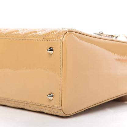 Christian Dior Patent Cannage Medium Lady Dior Beige 7 of 9