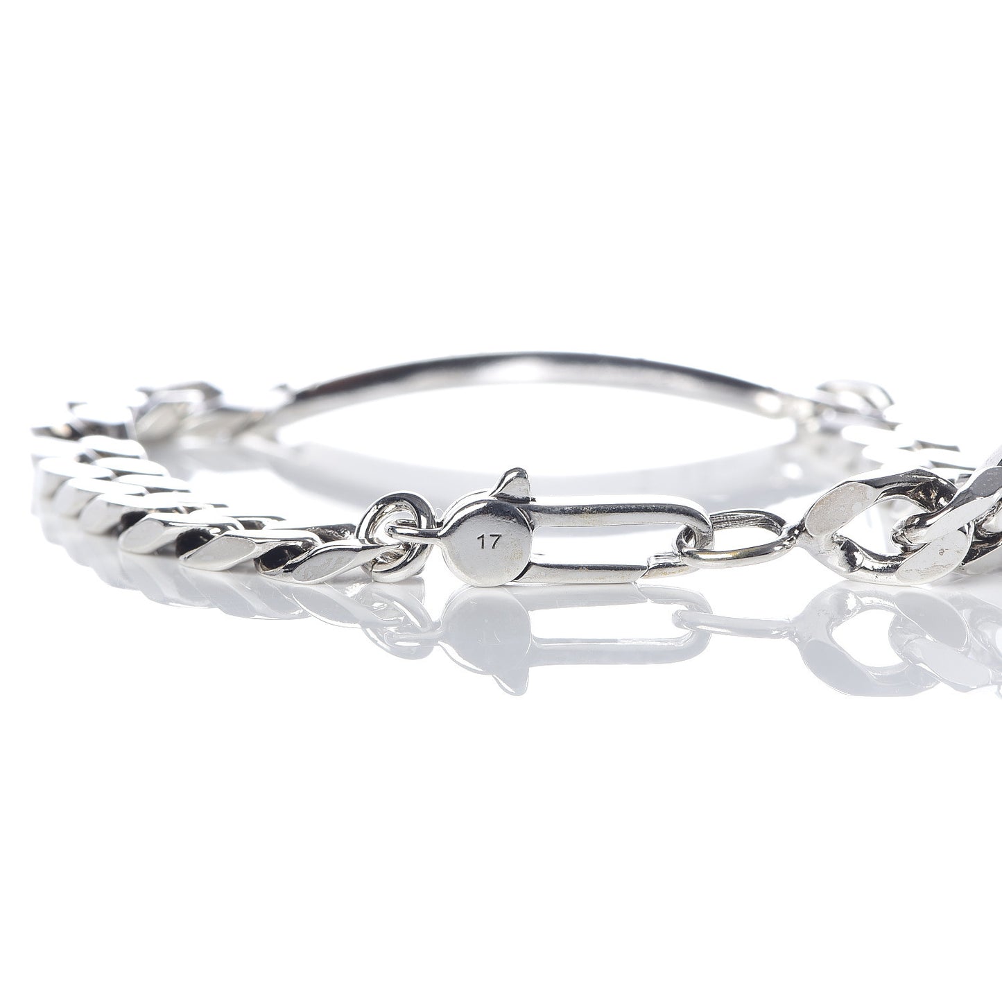 Sterling Silver GucciGhost Hamlet Skull ID Chain Bracelet