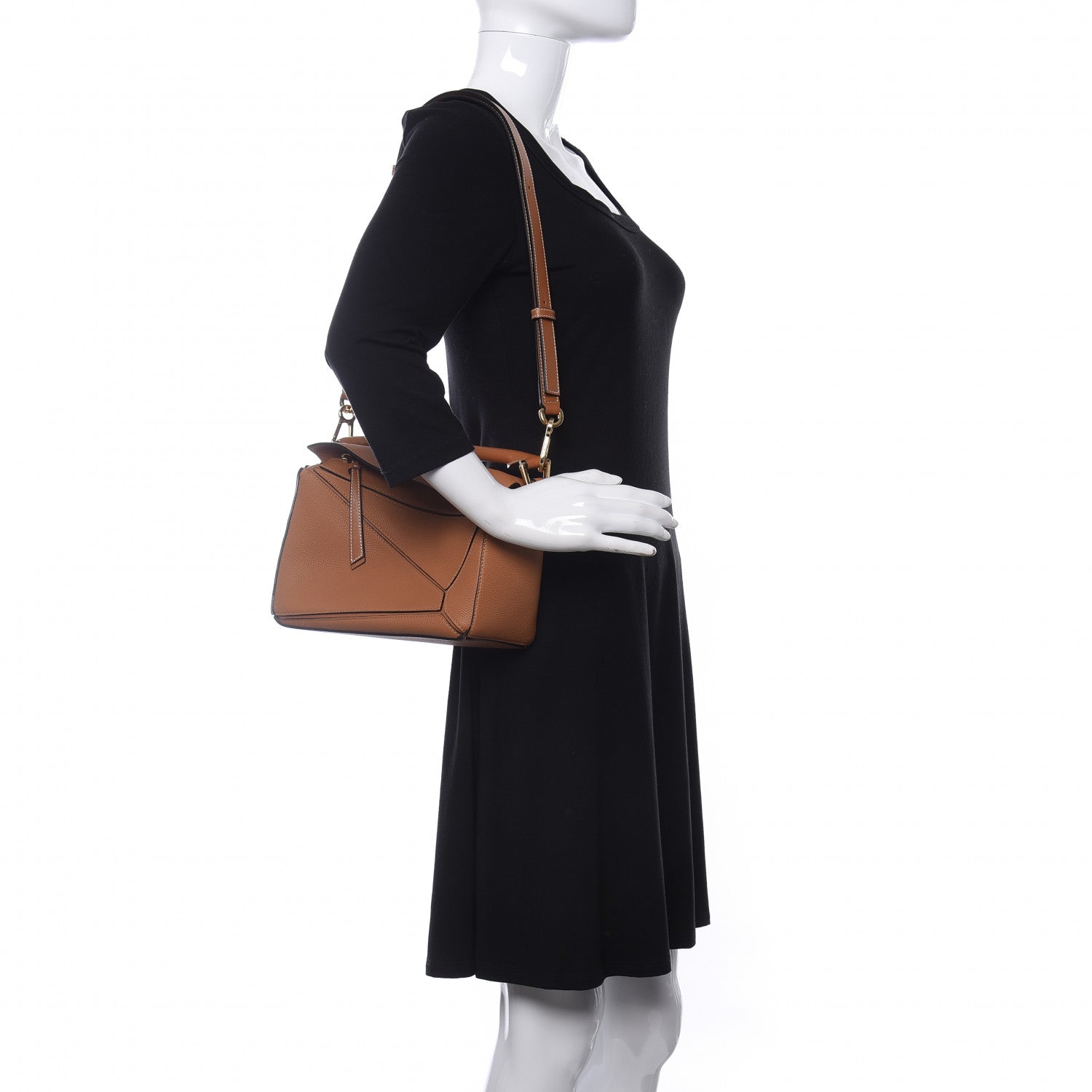 Loewe Calfskin Small Puzzle Bag Light Caramel 798371 – FASHIONPHILE