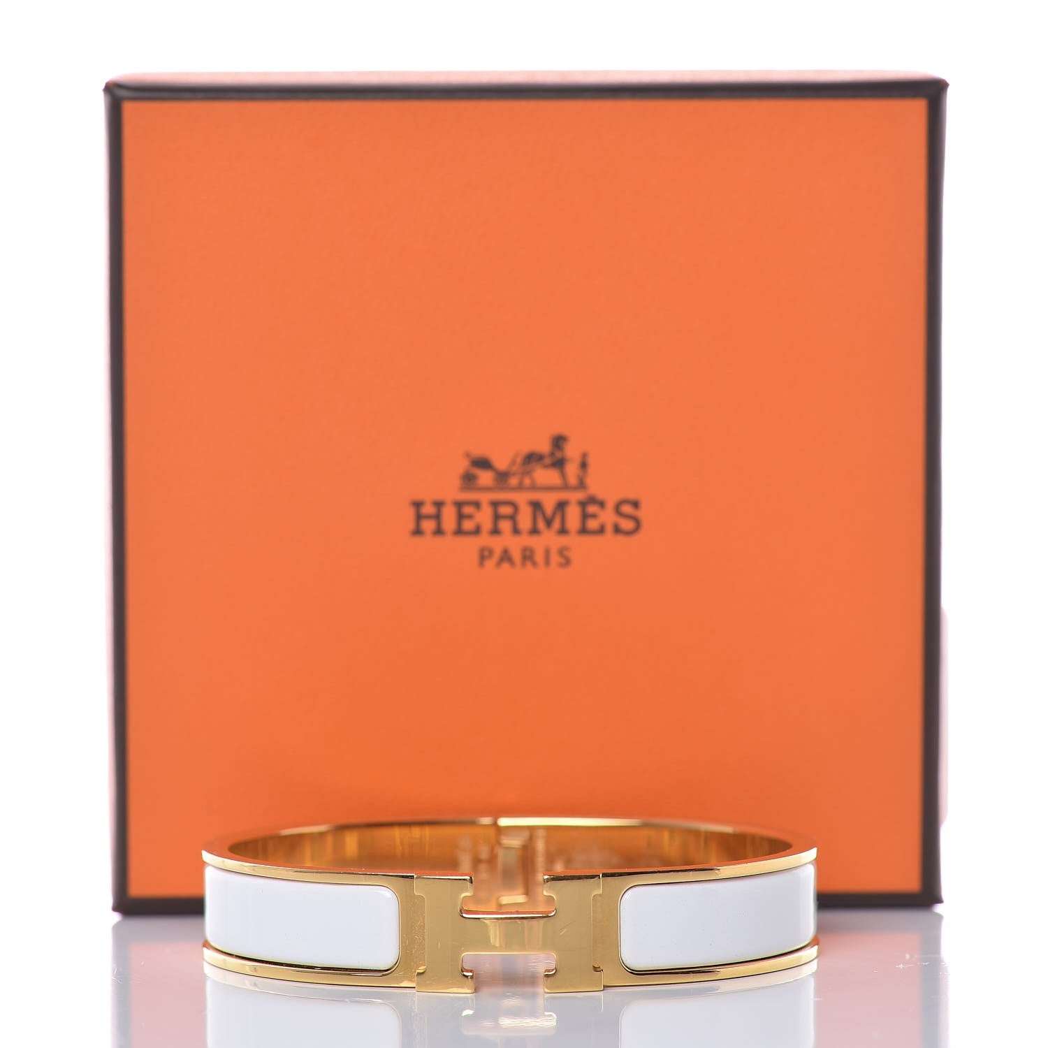 Hermes Enamel Narrow Clic Clac H Bracelet GM White 6 of 6