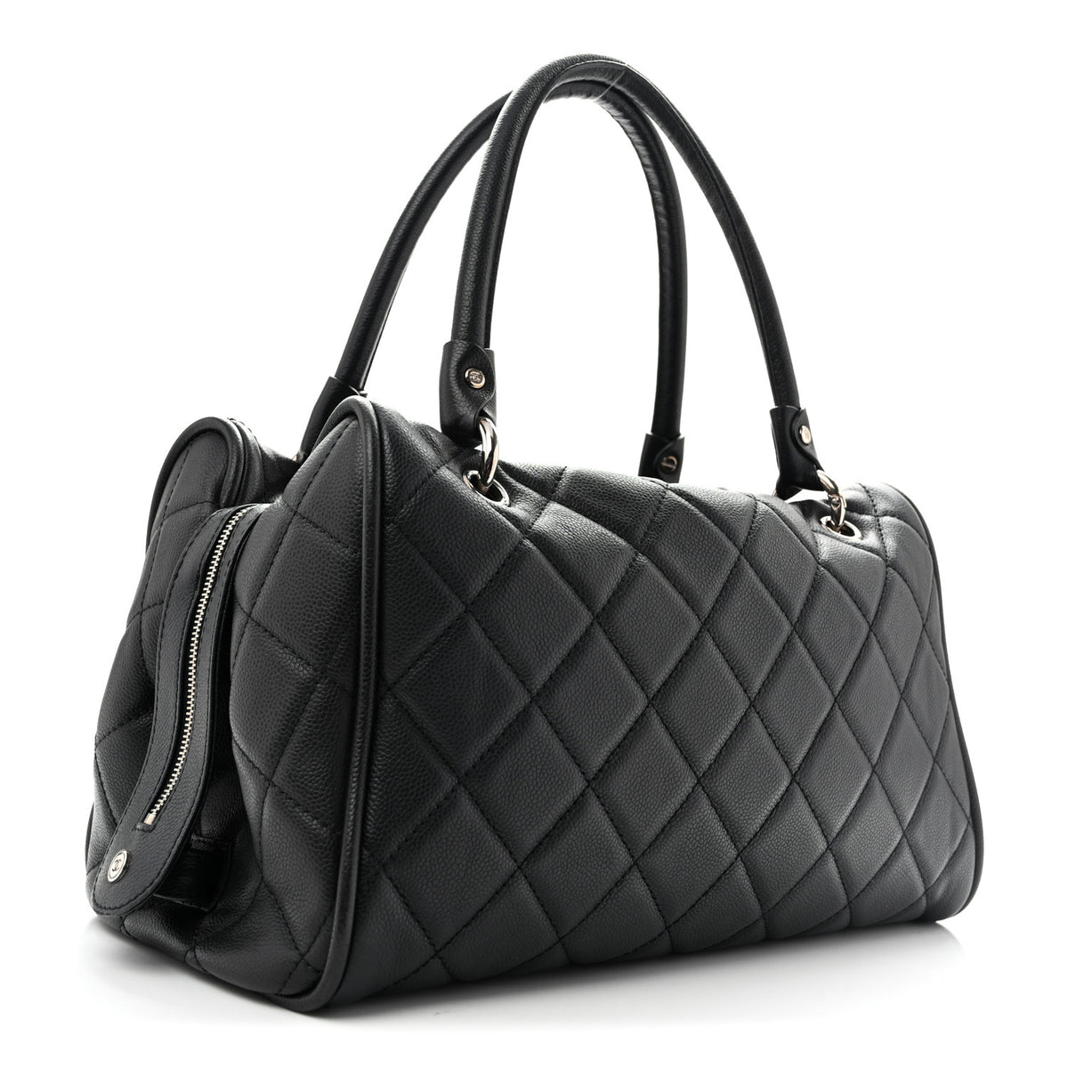 Chanel Caviar Quilted Timeless Bowler Black 3 of 12