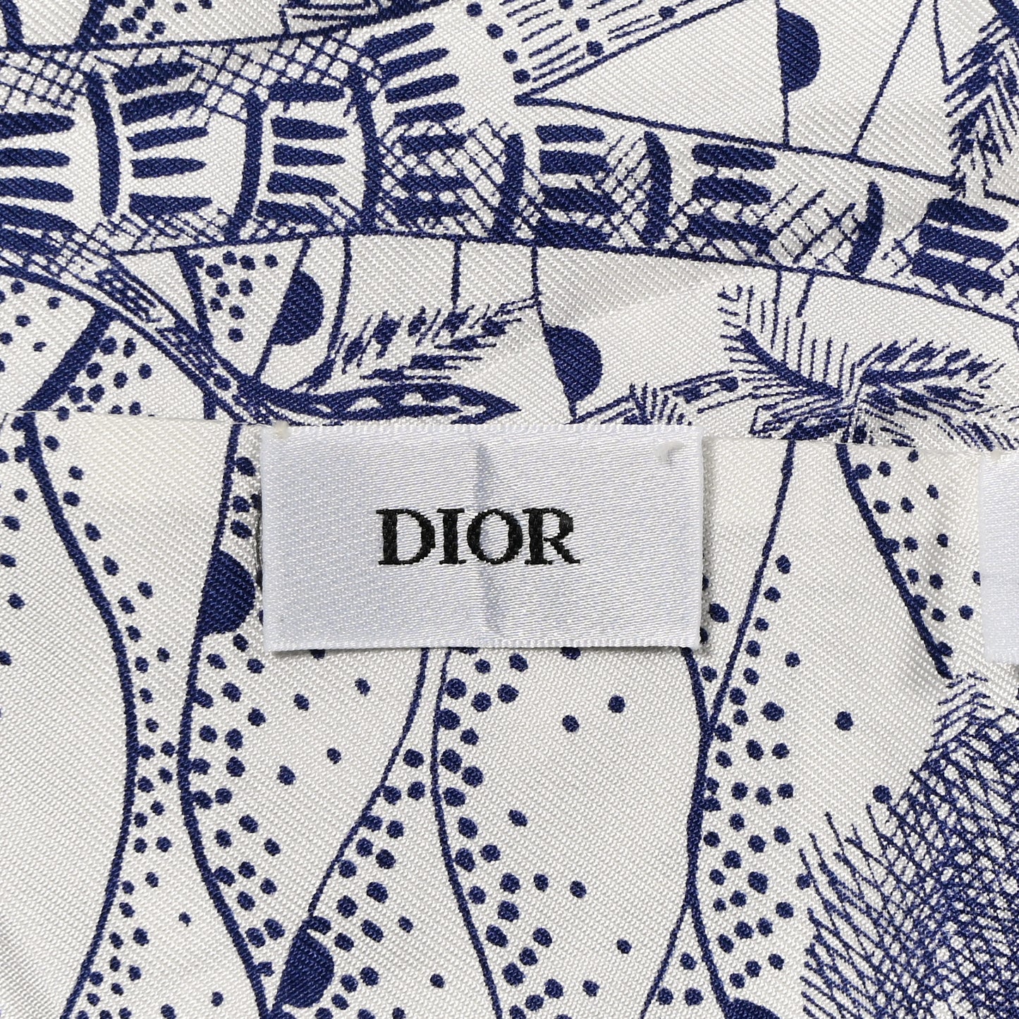 ABCDior W Silk Mitzah Scarf Navy Blue