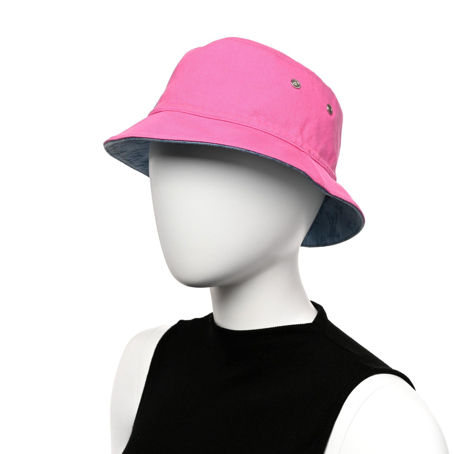 Louis Vuitton Monogram Denim Reversible Bucket Hat 58 Blue Pink 2 of 15