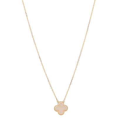 Van Cleef & Arpels 18K Yellow Gold Mother of Pearl Vintage Alhambra Pendant Necklace 1 of 3