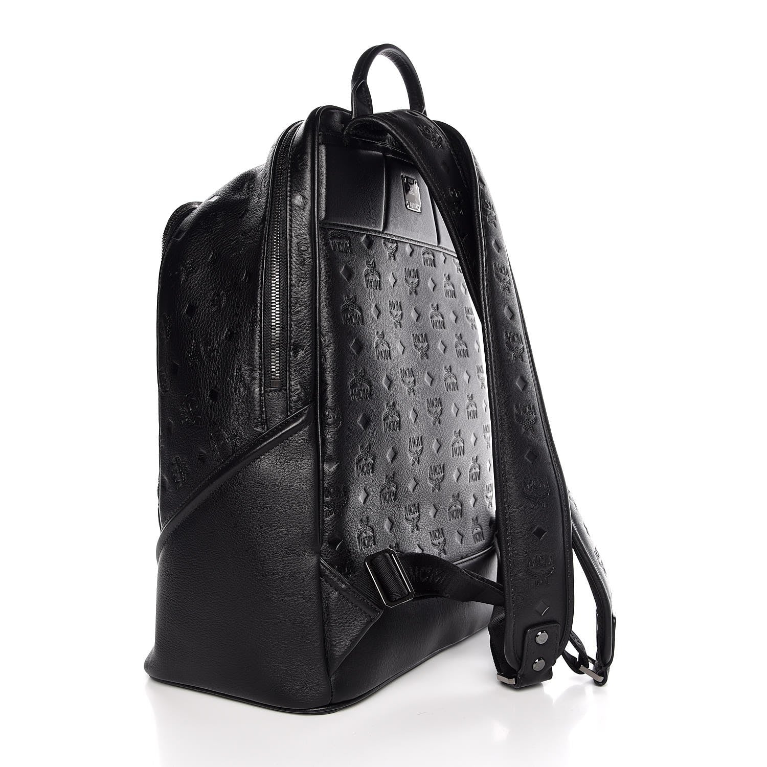 MCM Calfskin Ottomar Monogram Duke Backpack Black 3 of 8