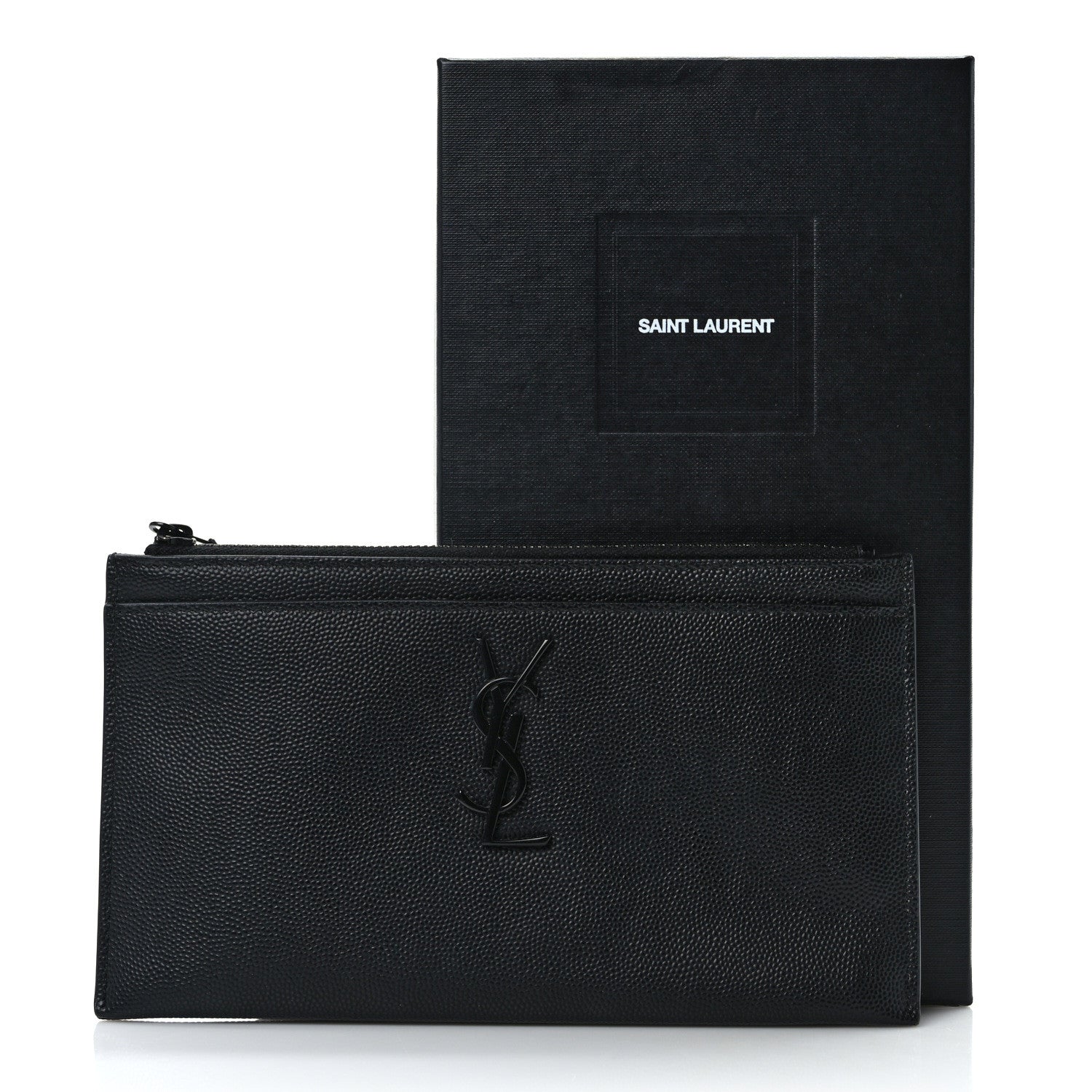 Saint Laurent Grain De Poudre Monogram Bill Pouch Black 10 of 10