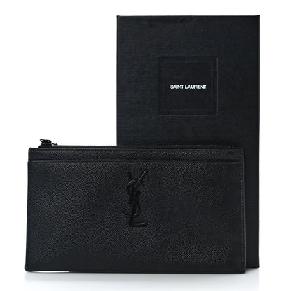 Saint Laurent Grain De Poudre Monogram Bill Pouch Black 10 of 10