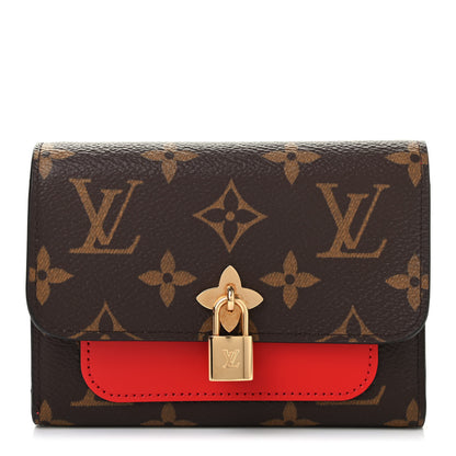 Louis Vuitton Monogram Flower Lock Compact Wallet Coquelicot 1 of 7