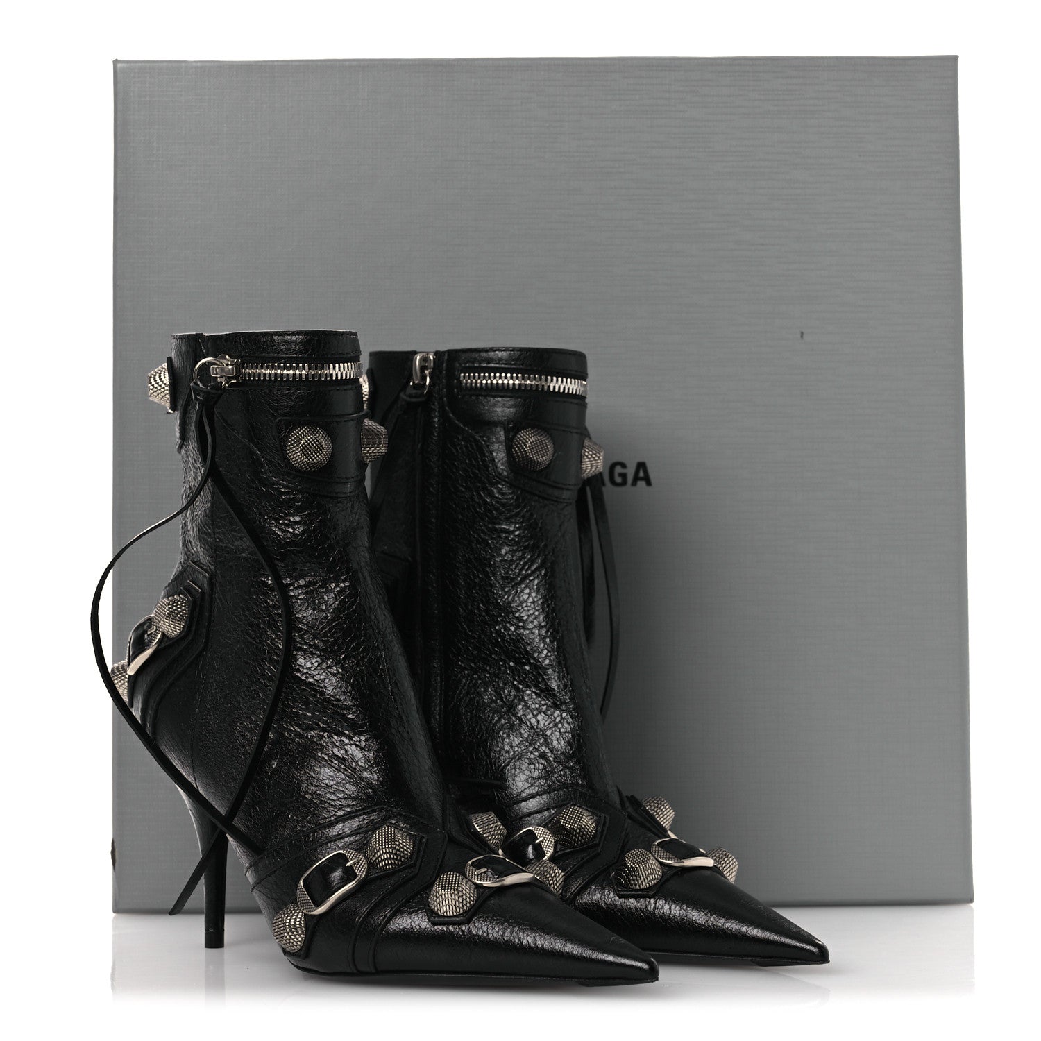 Balenciaga Agneau Arena Cagole 90mm Ankle Boots 36 Black 11 of 11