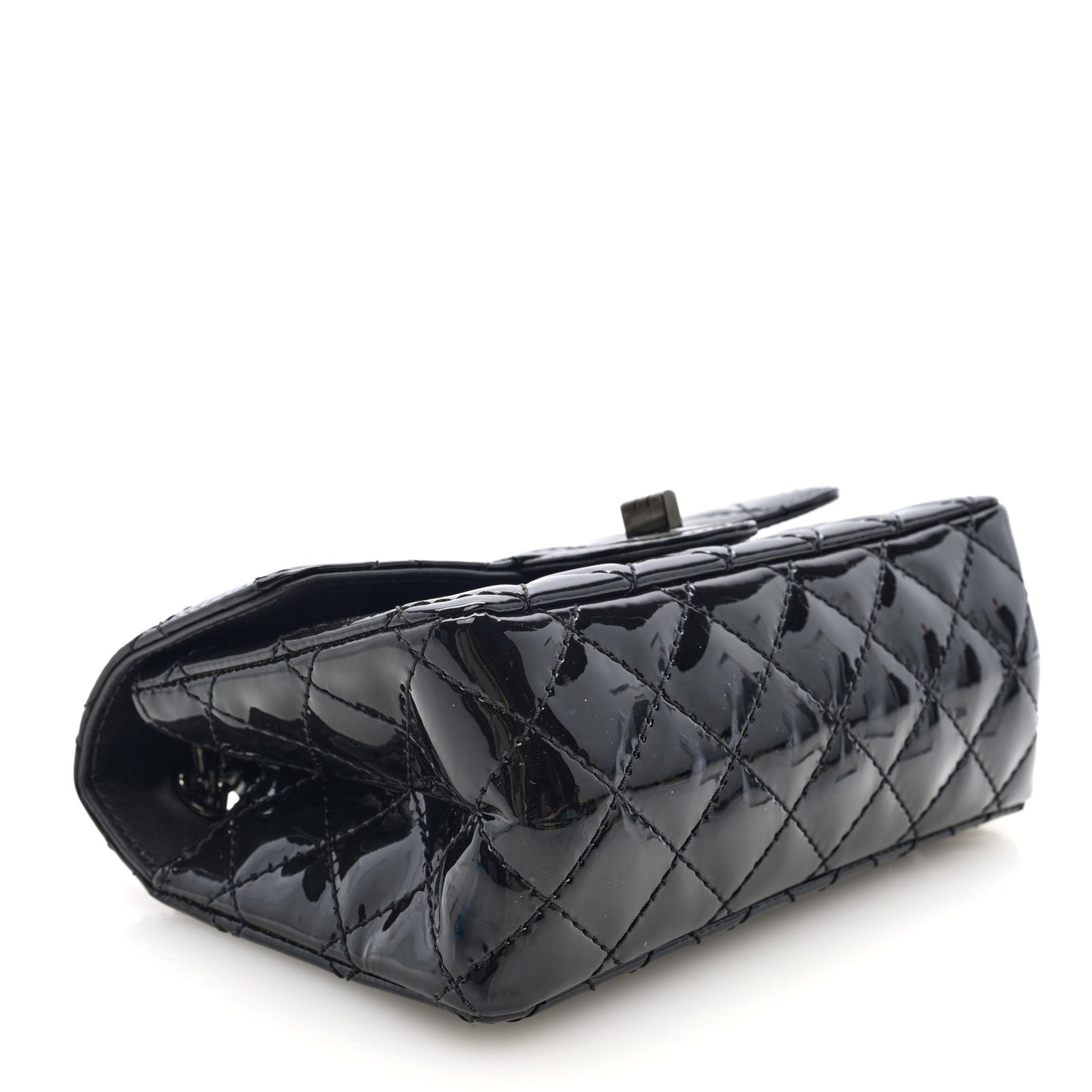 Patent Calfskin Quilted 2.55 Reissue Mini Flap So Black