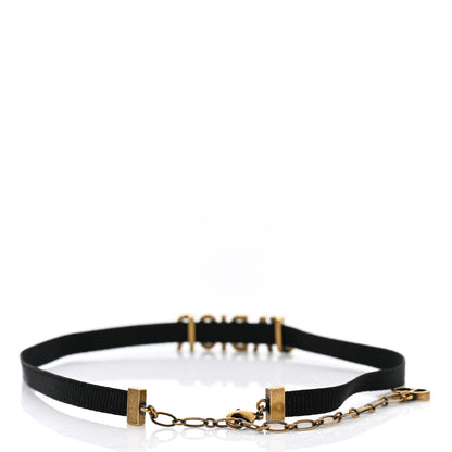 Christian Dior Grosgrain Ribbon J'Adior Logo Choker Necklace Black 3 of 5
