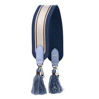 Fendi Canvas Calfskin Tassel Strap You Blue Multicolor 3 of 6