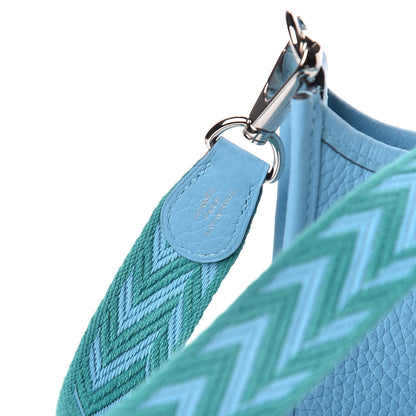 Hermes Taurillon Clemence Amazone Evelyne TPM Bleu Du Nord Vert Verone 10 of 11