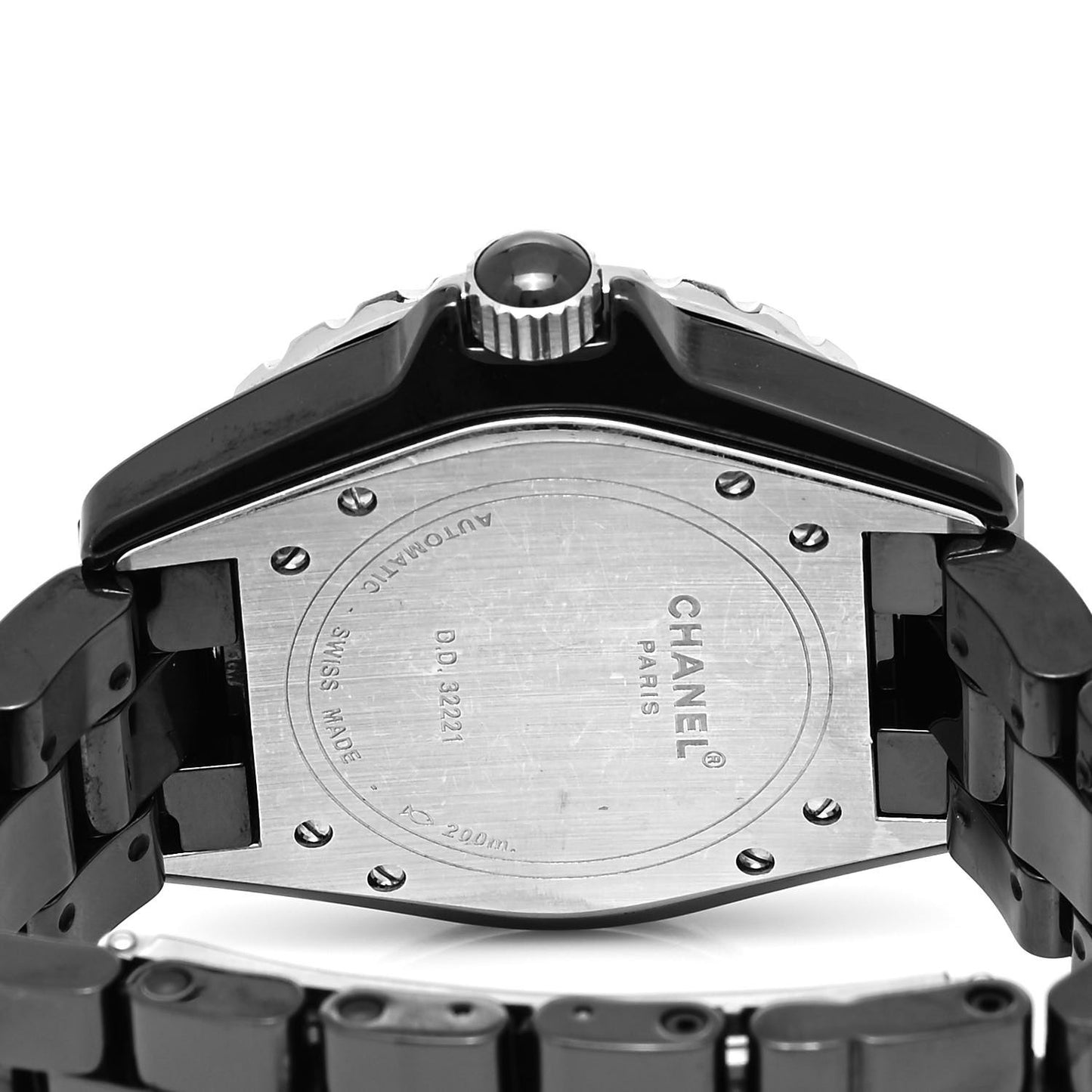 Stainless Steel Ceramic Diamond 38mm J12 Automatic Watch Black