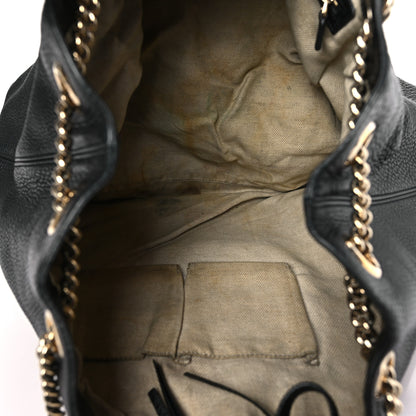 Gucci Pebbled Calfskin Large Soho Chain Shoulder Bag Black 5 of 14