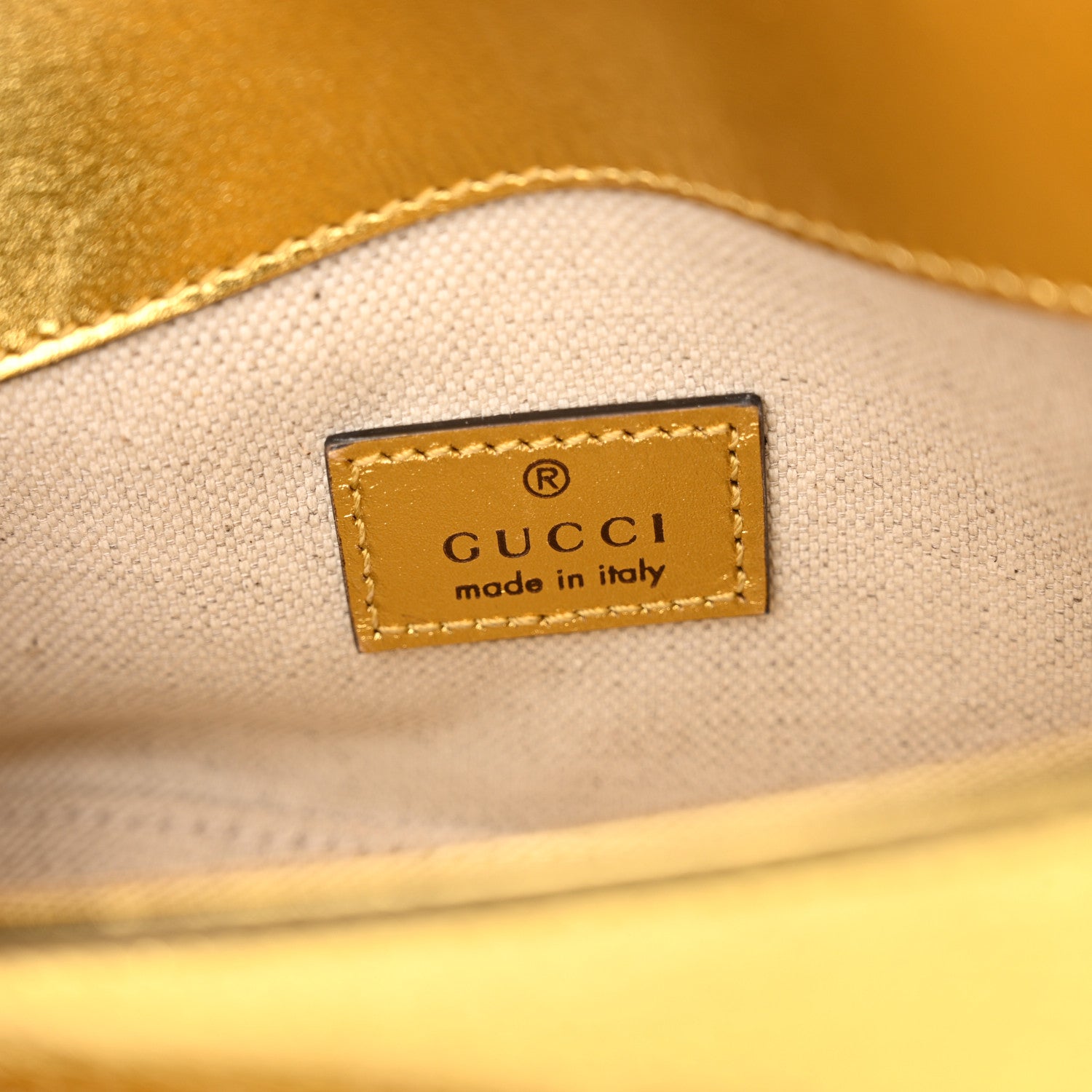 Gucci Metallic Calfskin Mini Horsebit 1955 Asymmetric Shoulder Bag Gold 6 of 11