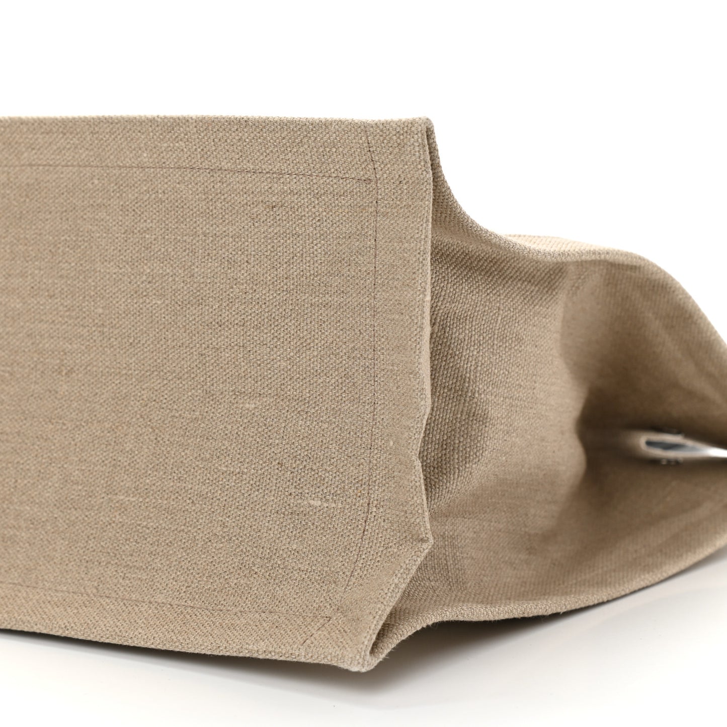 Linen Calfskin Small Rive Gauche Tote Greggio Natural