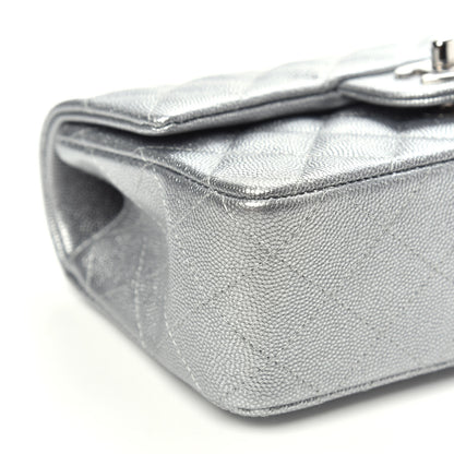 Chanel Metallic Caviar Quilted Mini Top Handle Rectangular Flap Silver 9 of 10