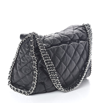 Chanel Washed Lambskin Chain Around Hobo Black 3 of 10