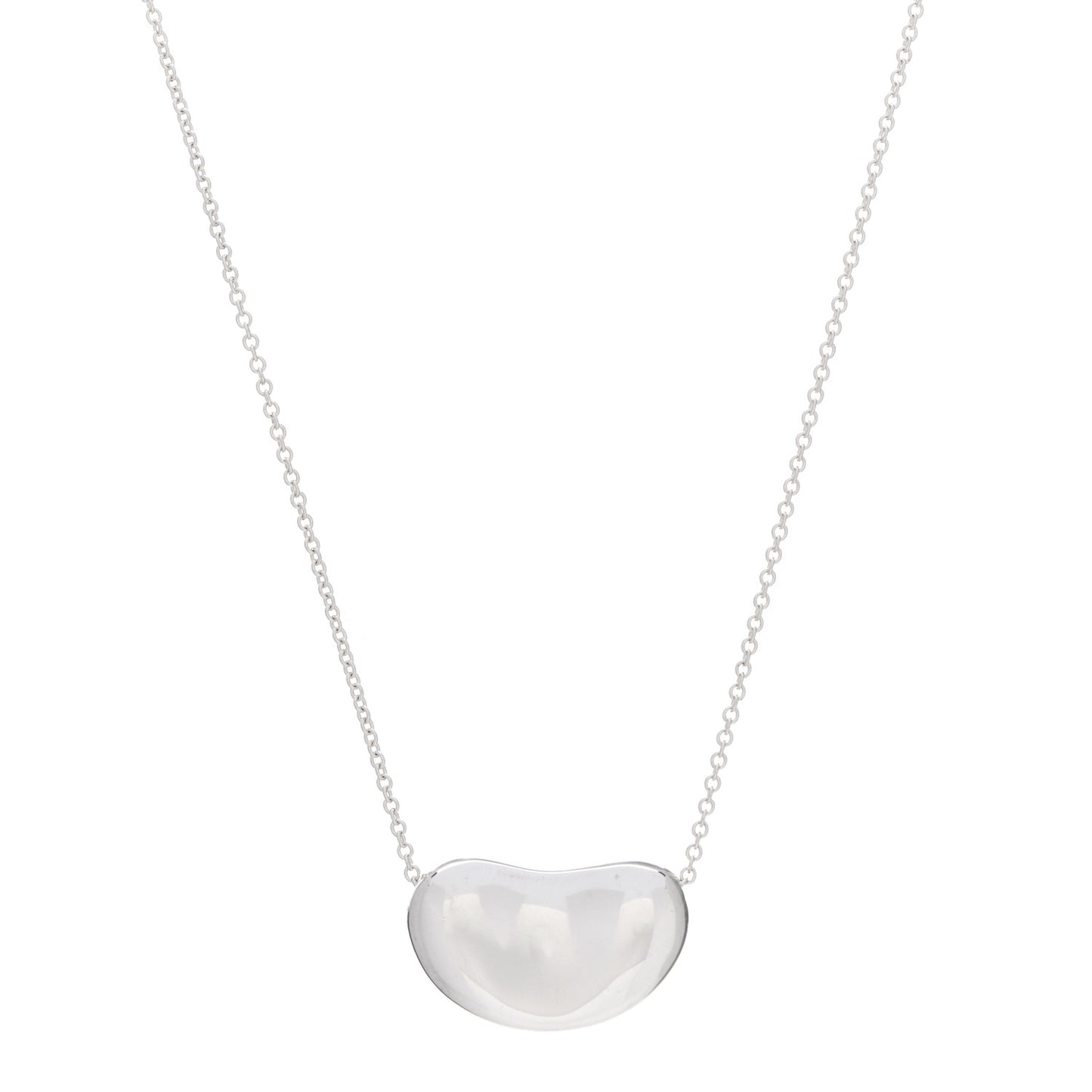 Sterling Silver 12mm Elsa Peretti Bean Pendant Necklace