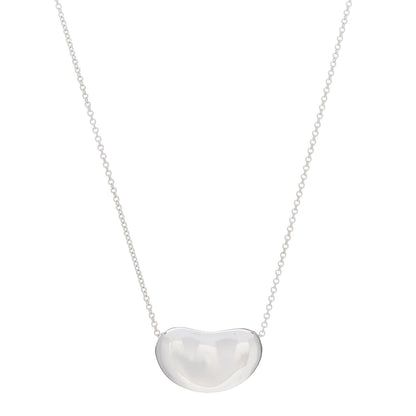 Tiffany Sterling Silver 12mm Elsa Peretti Bean Pendant Necklace 1 of 6