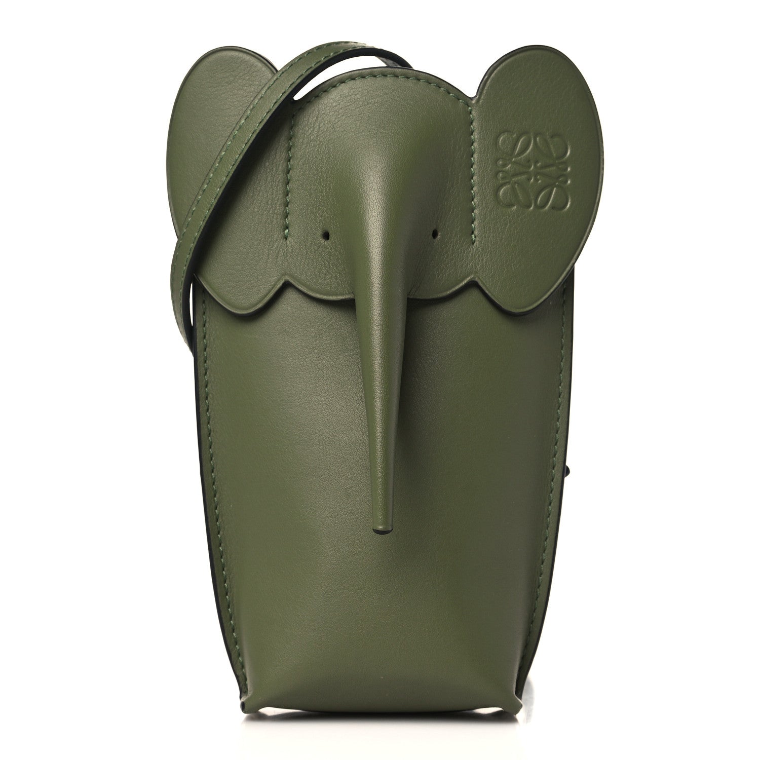 Loewe Calfskin Elephant Pouch Crossbody Bag Avocado 1 of 8