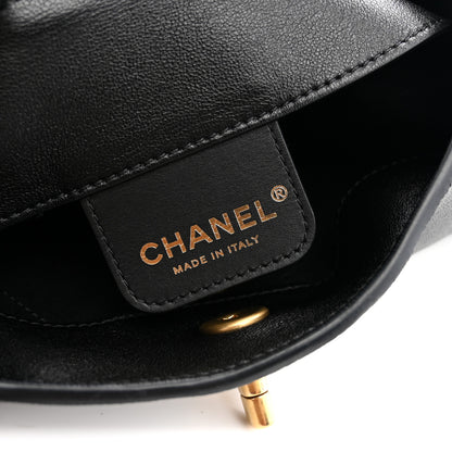 Chanel Shiny Lambskin Quilted Medium Hobo Black 6 of 11
