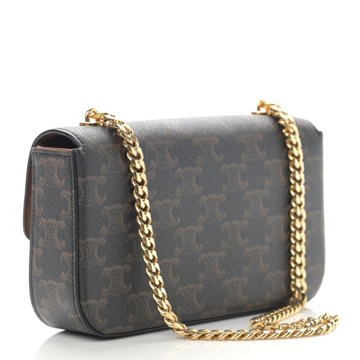 Triomphe Canvas Chain Shoulder Bag Tan