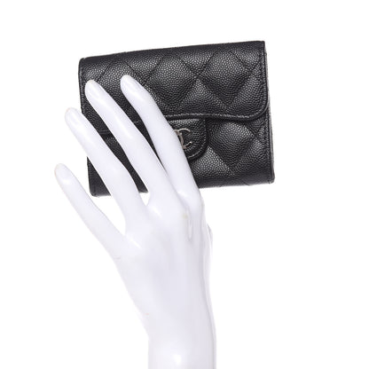 Chanel Caviar Quilted Flap Card Holder Wallet Black 2 of 8