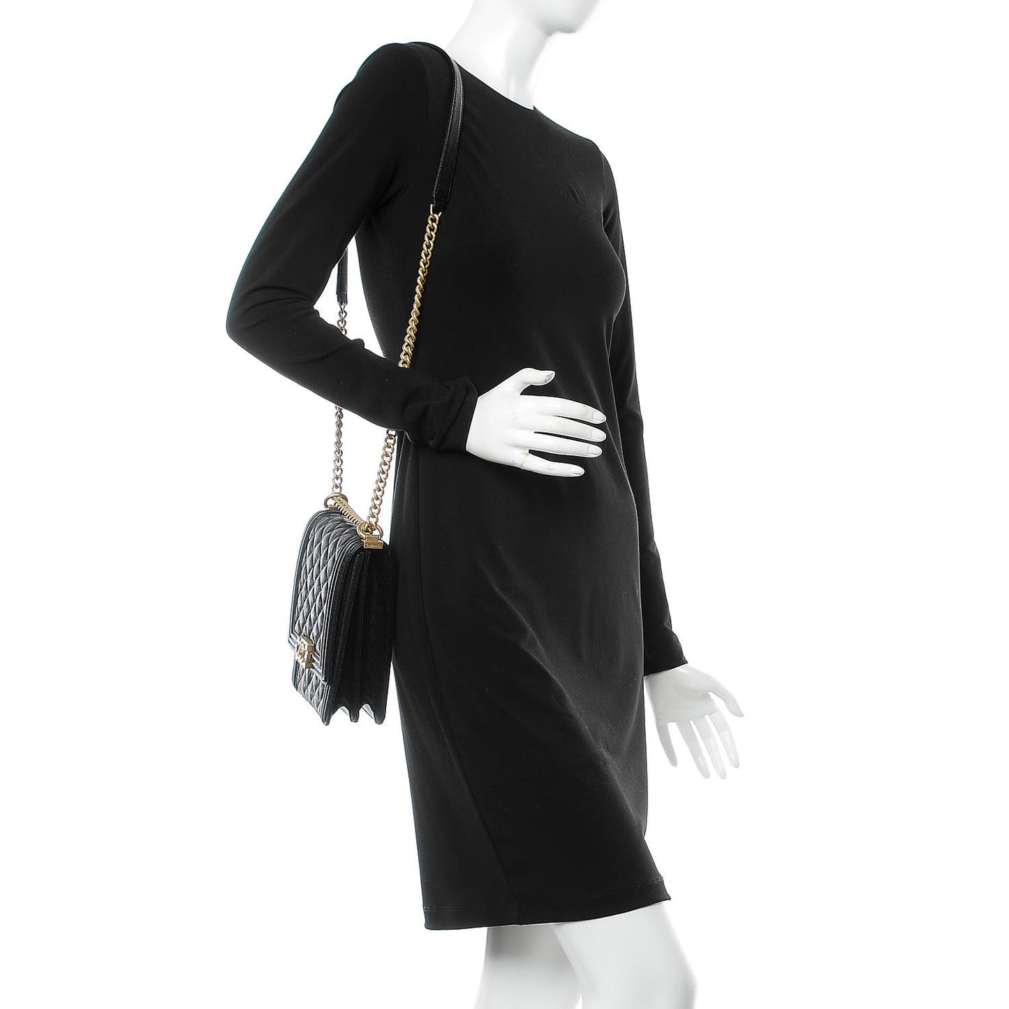 Caviar Quilted North South Boy Flap Black