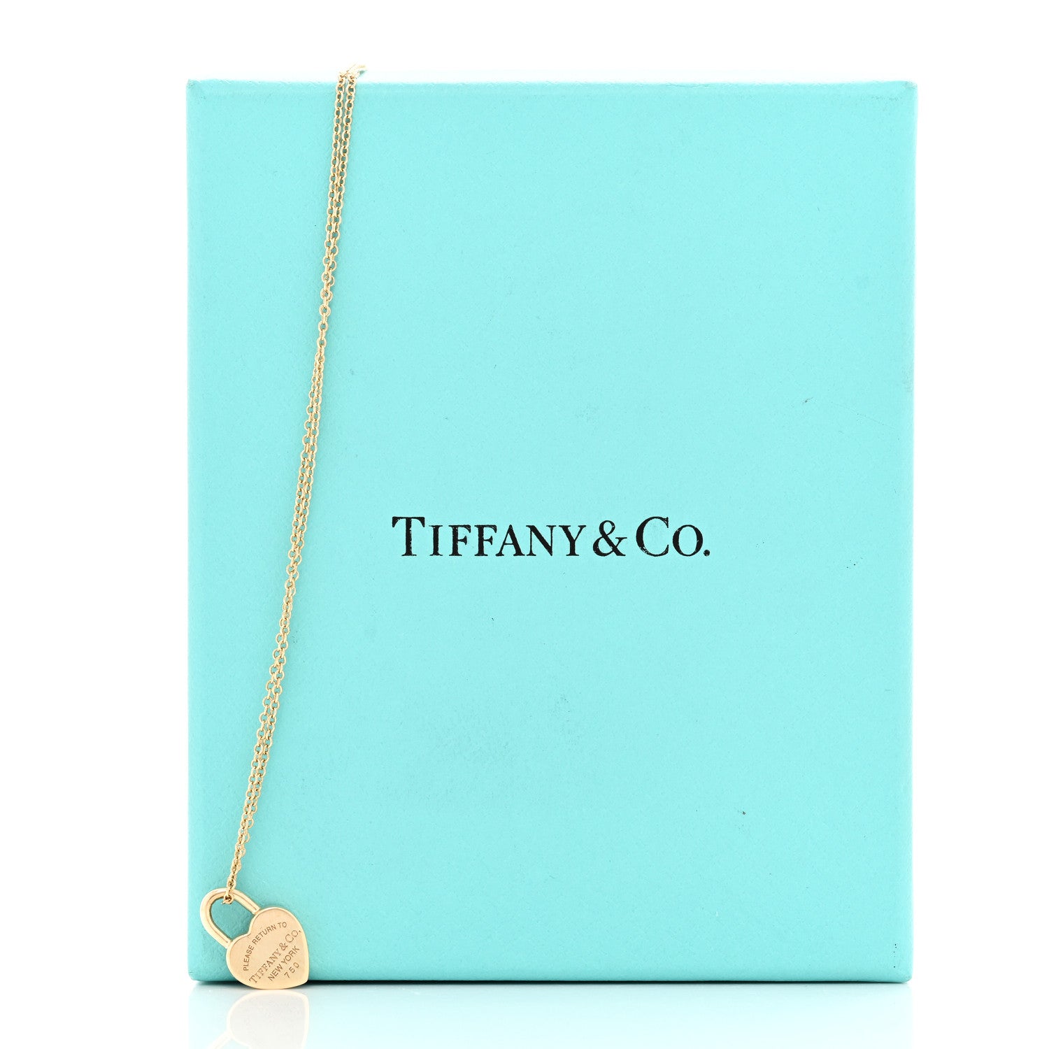 Tiffany 18K Yellow Gold Return to Tiffany Heart Lock Pendant Necklace 6 of 6