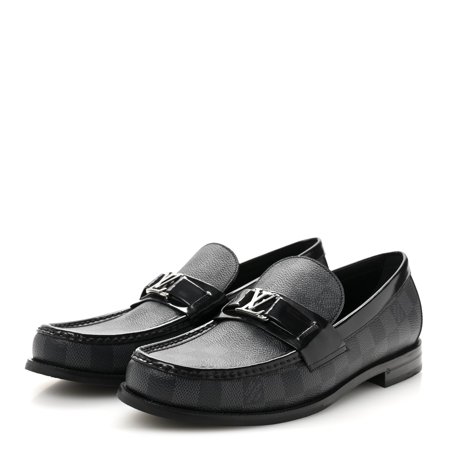 Damier Graphite Calfskin Mens Major Loafers 8