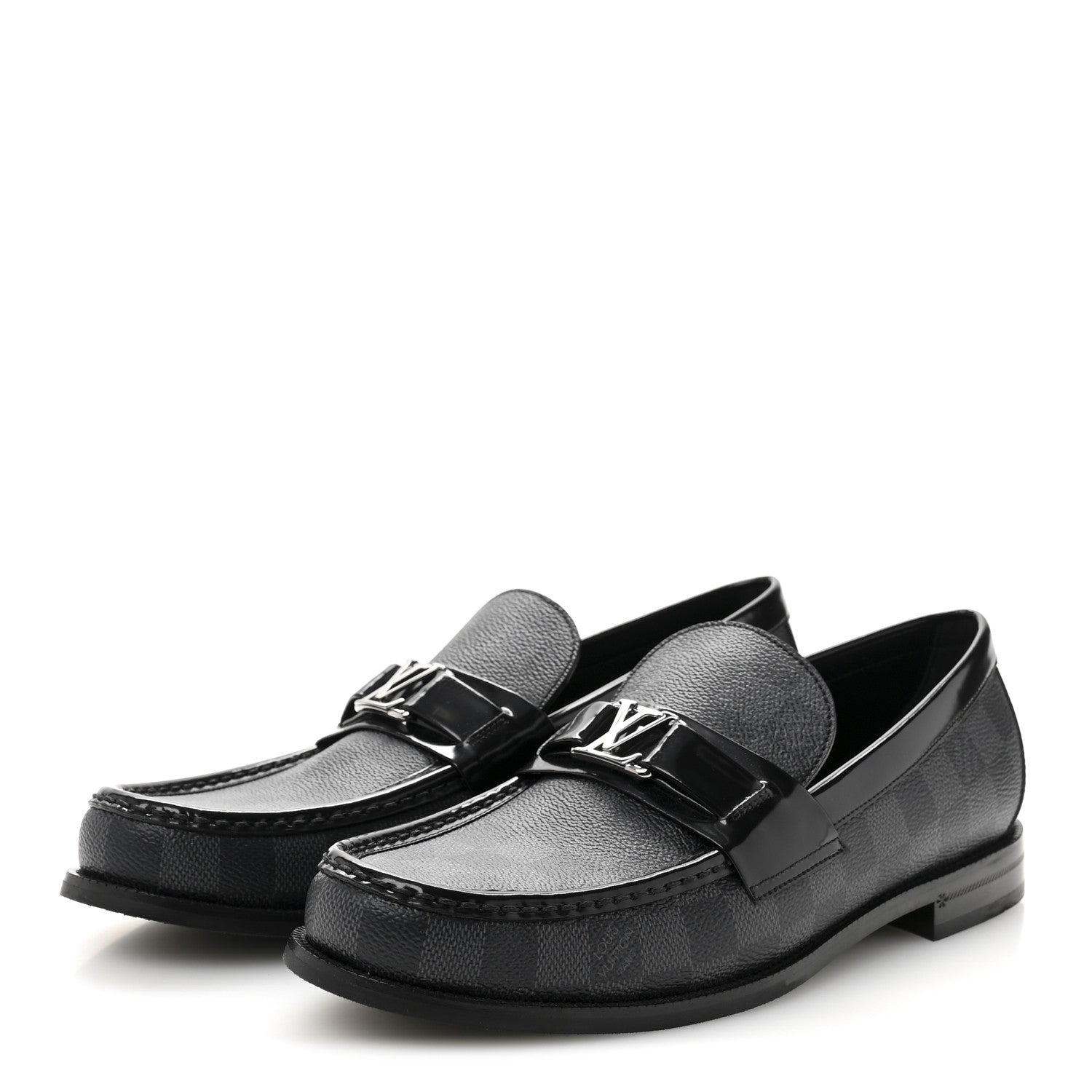 Louis Vuitton Damier Graphite Calfskin Mens Major Loafers 8 4 of 9