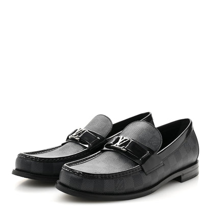 Louis Vuitton Damier Graphite Calfskin Mens Major Loafers 8 4 of 9