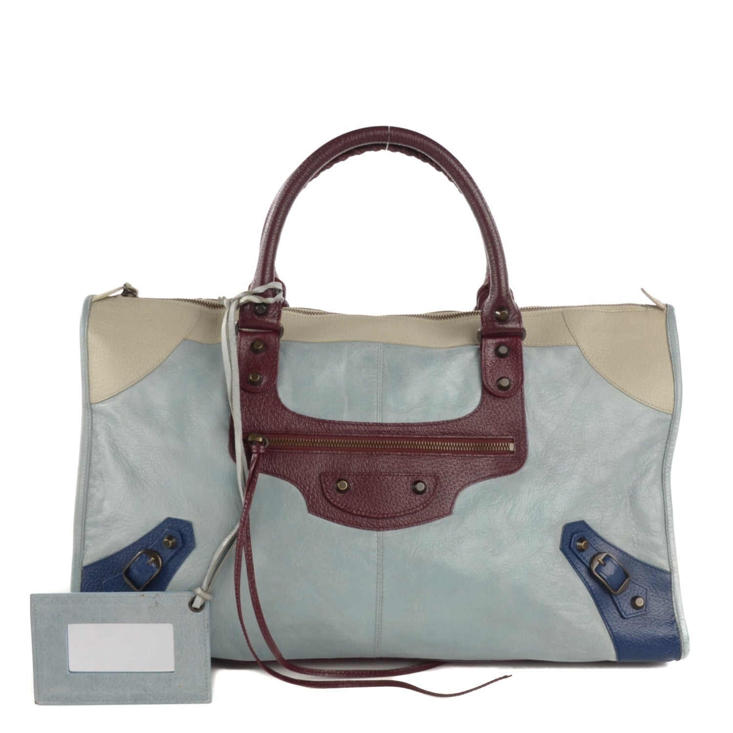Balenciaga Agneau Boarskin Tri-Color Classic Hardware Work Ciel 1 of 8
