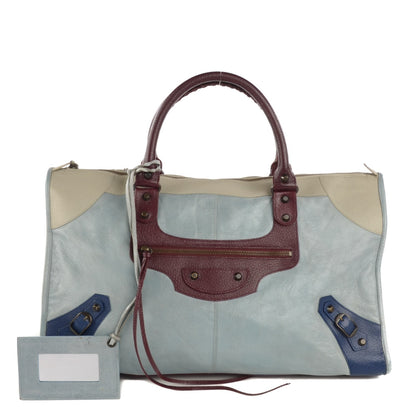 Balenciaga Agneau Boarskin Tri-Color Classic Hardware Work Ciel 1 of 8