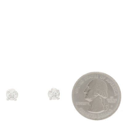 Bulgari 18K White Gold Diamond .75ctw Corona Solitaire Earrings 2 of 5