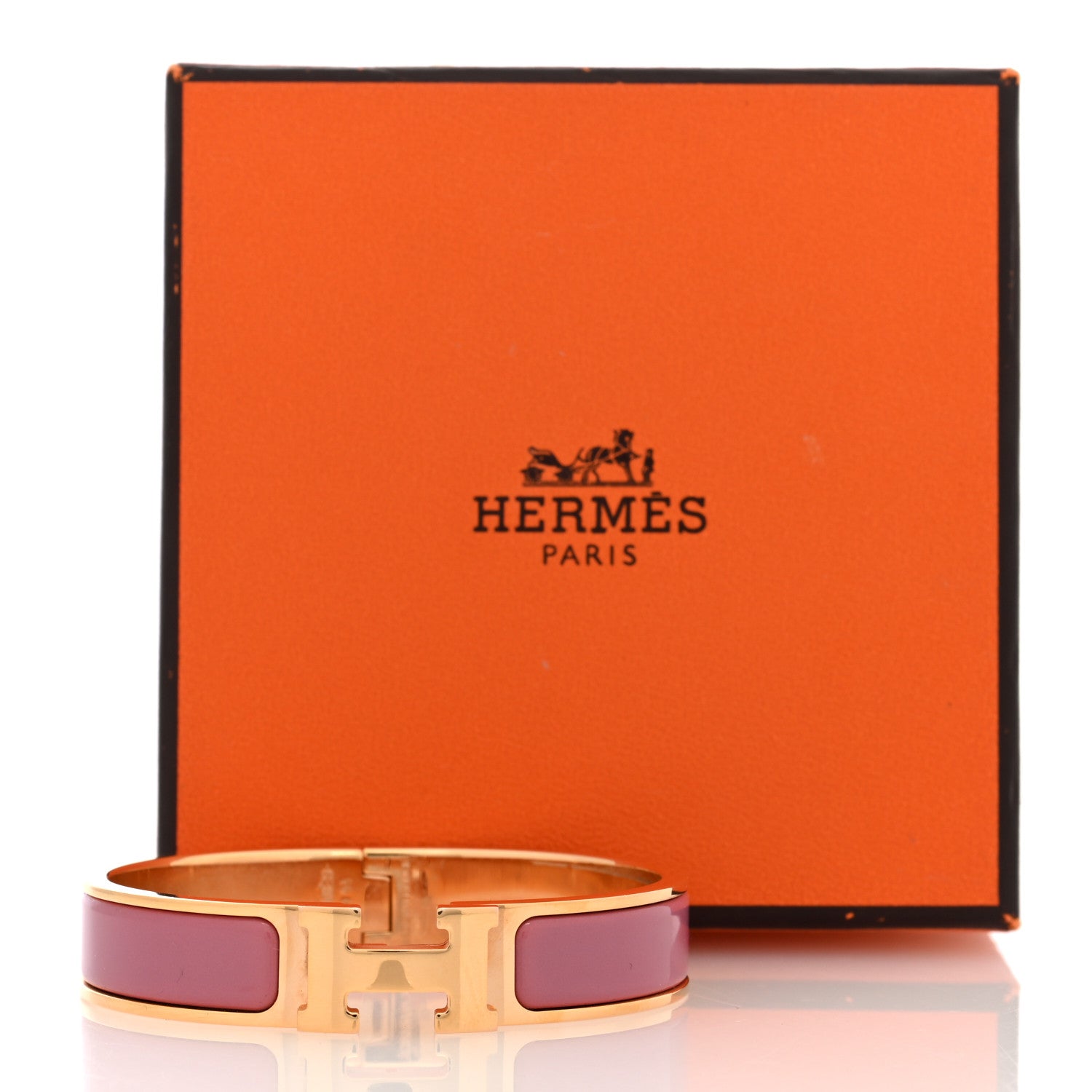 Hermes Enamel Narrow Clic Clac H Bracelet PM Rose Velours 5 of 5