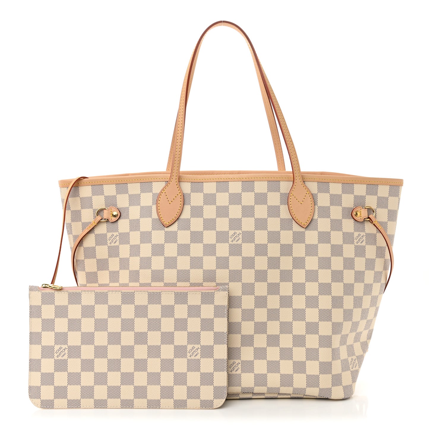Damier Azur Neo Neverfull MM Rose Ballerine